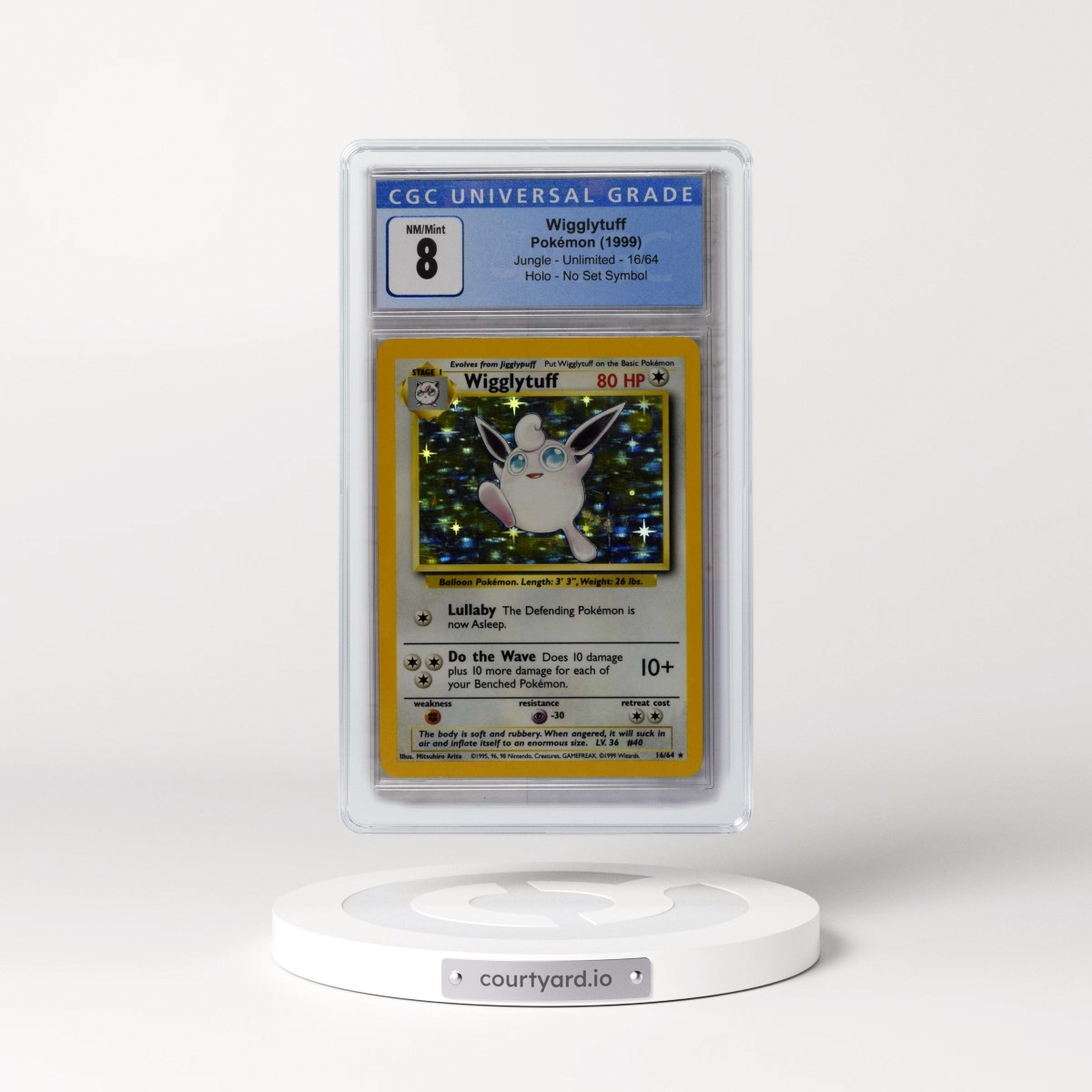1999 Jungle #16/64 Wigglytuff - No Set Symbol Holo (CGC 8 NM-MT)