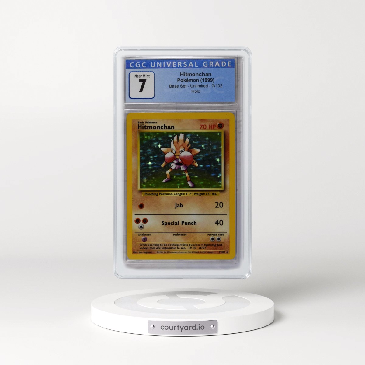 1999 Base Set #7/102 Hitmonchan - Holo (CGC 7 NM)