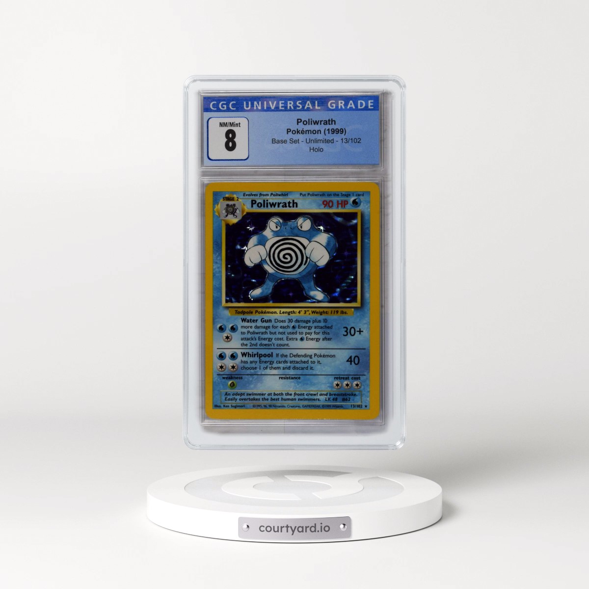 1999 Base Set #13/102 Poliwrath - Holo (CGC 8 NM-MT)