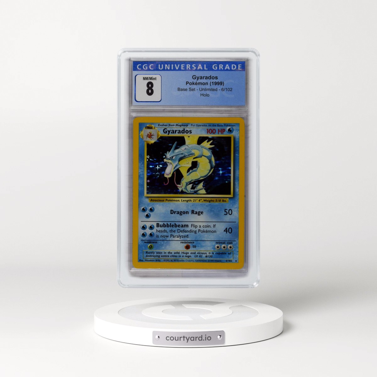 1999 Base Set #6/102 Gyarados - Holo (CGC 8 NM-MT)