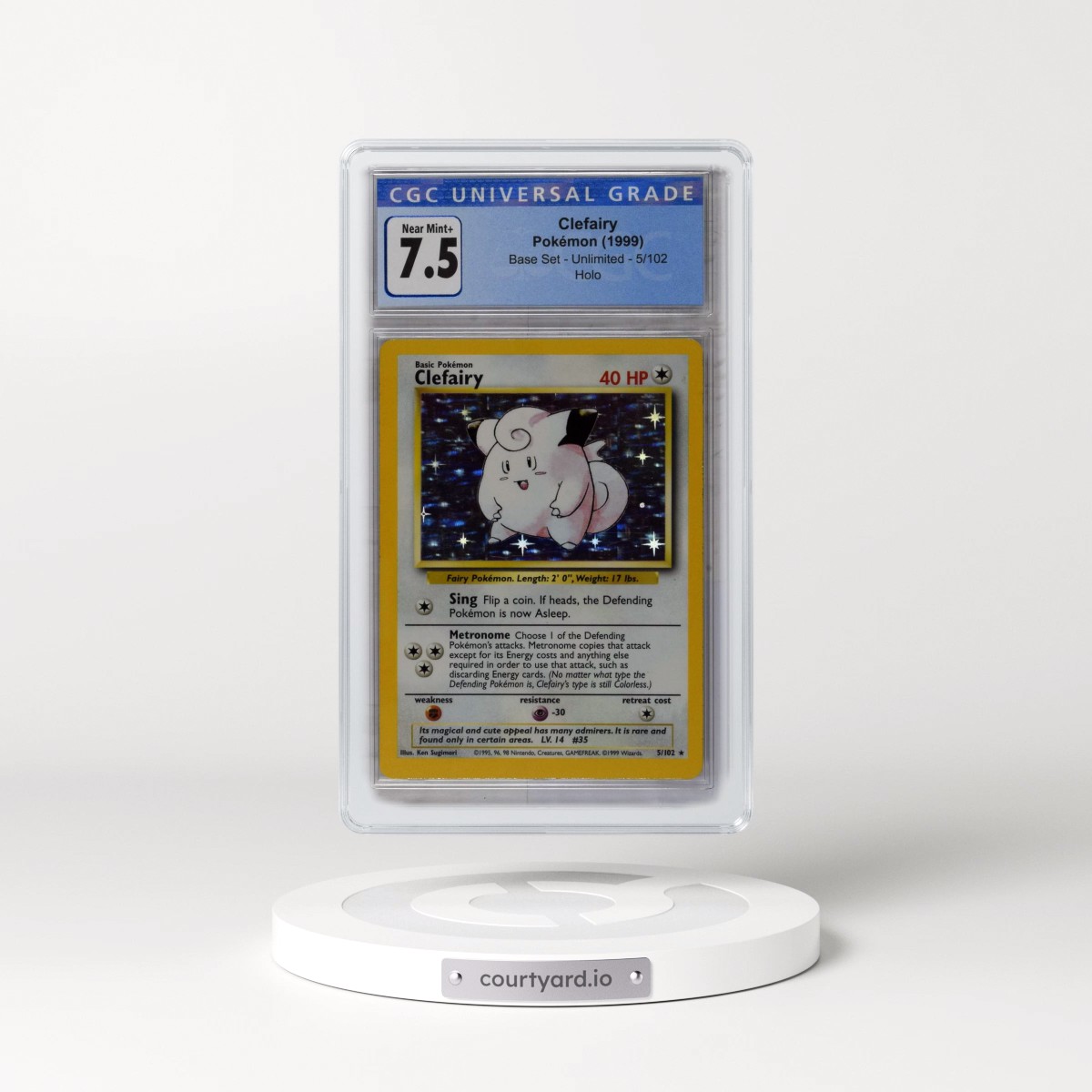 1999 Base Set #5/102 Clefairy - Holo (CGC 7.5 NM+)