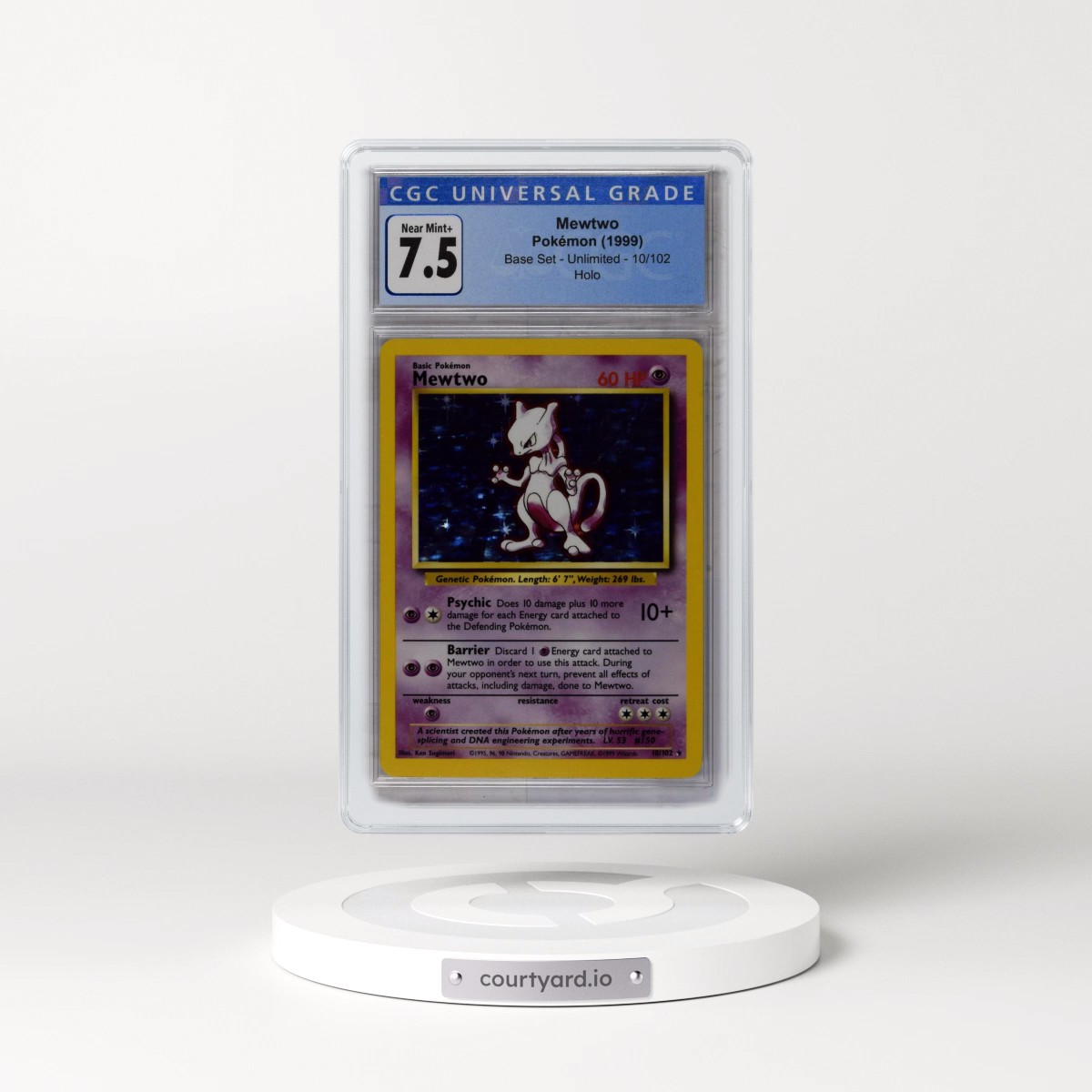 1999 Base Set #10/102 Mewtwo - Holo (CGC 7.5 NM+)