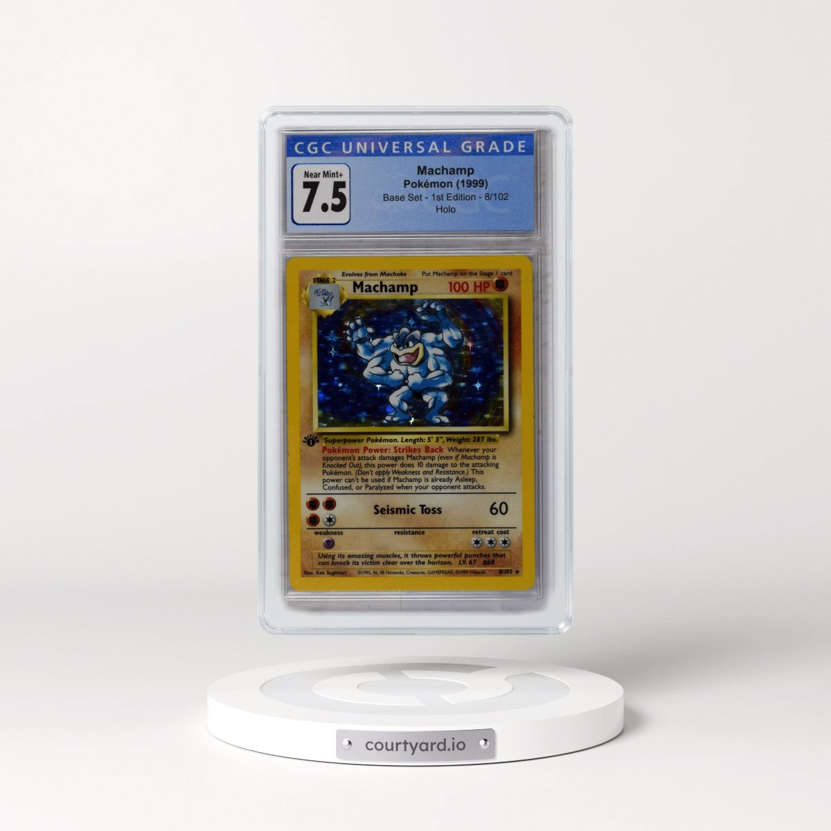 1999 Base Set #8/102 Machamp - 1st Edition Holo (CGC 7.5 NM+)