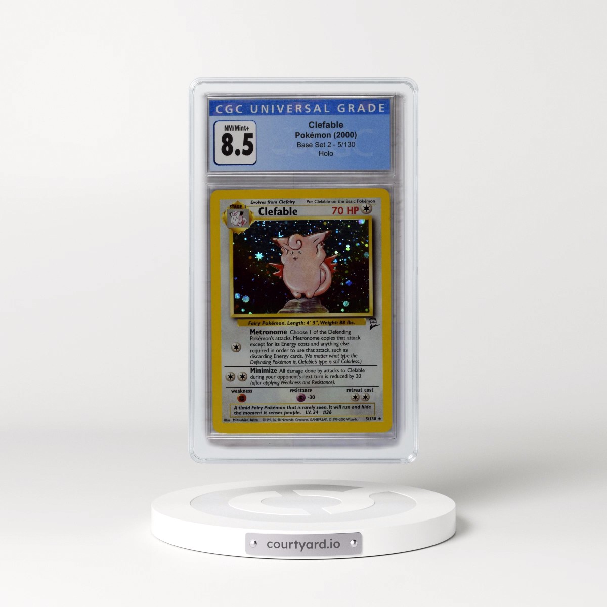 2000 Base Set 2 #5/130 Clefable - Holo (CGC 8.5 NM-MT+)