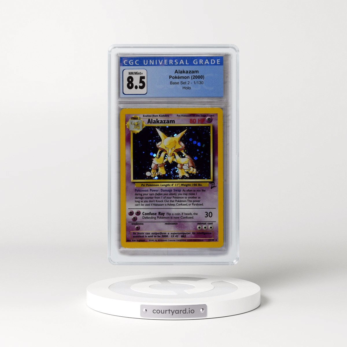 2000 Base Set 2 #1/130 Alakazam - Holo (CGC 8.5 NM-MT+)