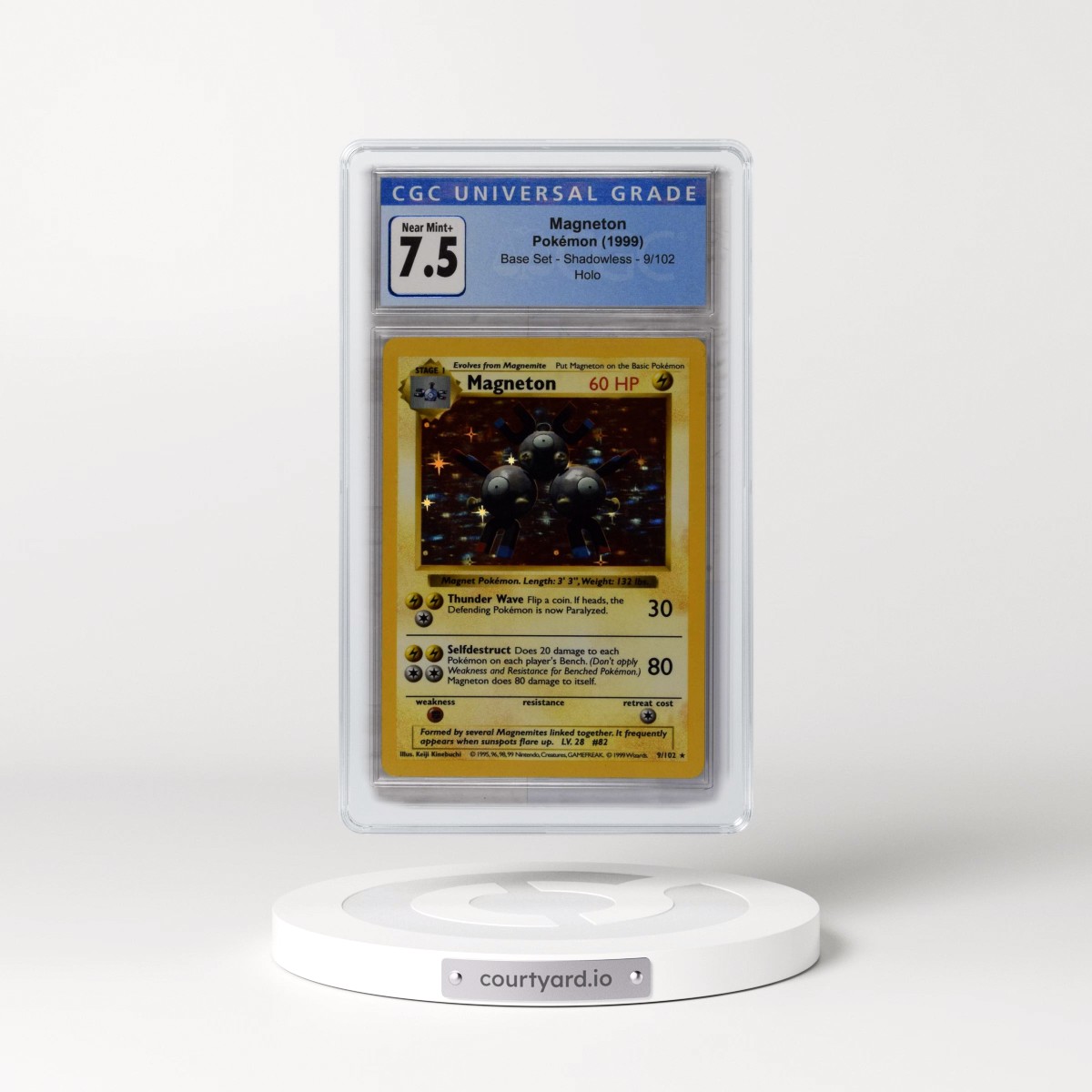1999 Base Set #9/102 Magneton - Shadowless Shadowless Holo (CGC 7.5 NM+)