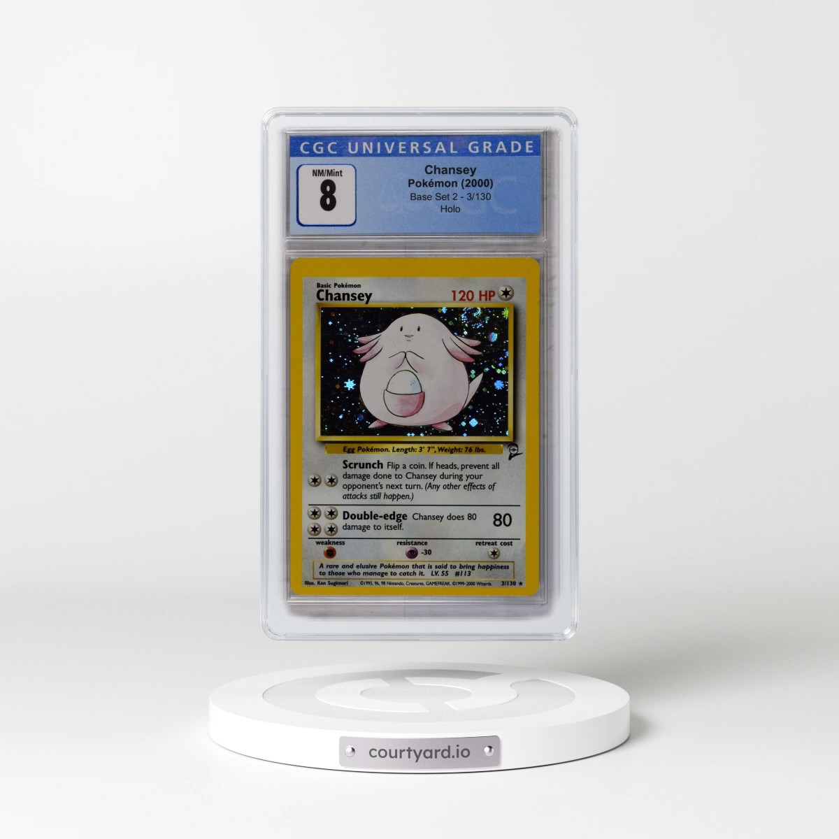 2000 Base Set 2 #3/130 Chansey - Holo (CGC 8 NM-MT)