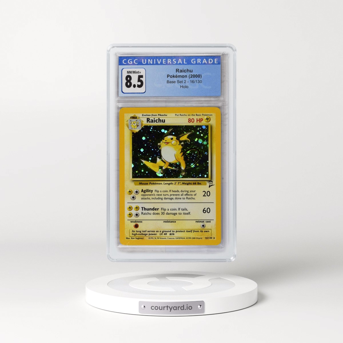 2000 Base Set 2 #16/130 Raichu - Holo (CGC 8.5 NM-MT+)