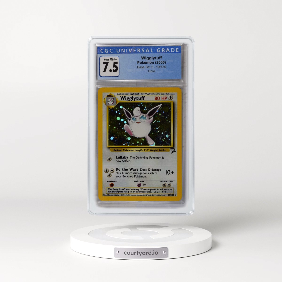 2000 Base Set 2 #19/130 Wigglytuff - Holo (CGC 7.5 NM+)