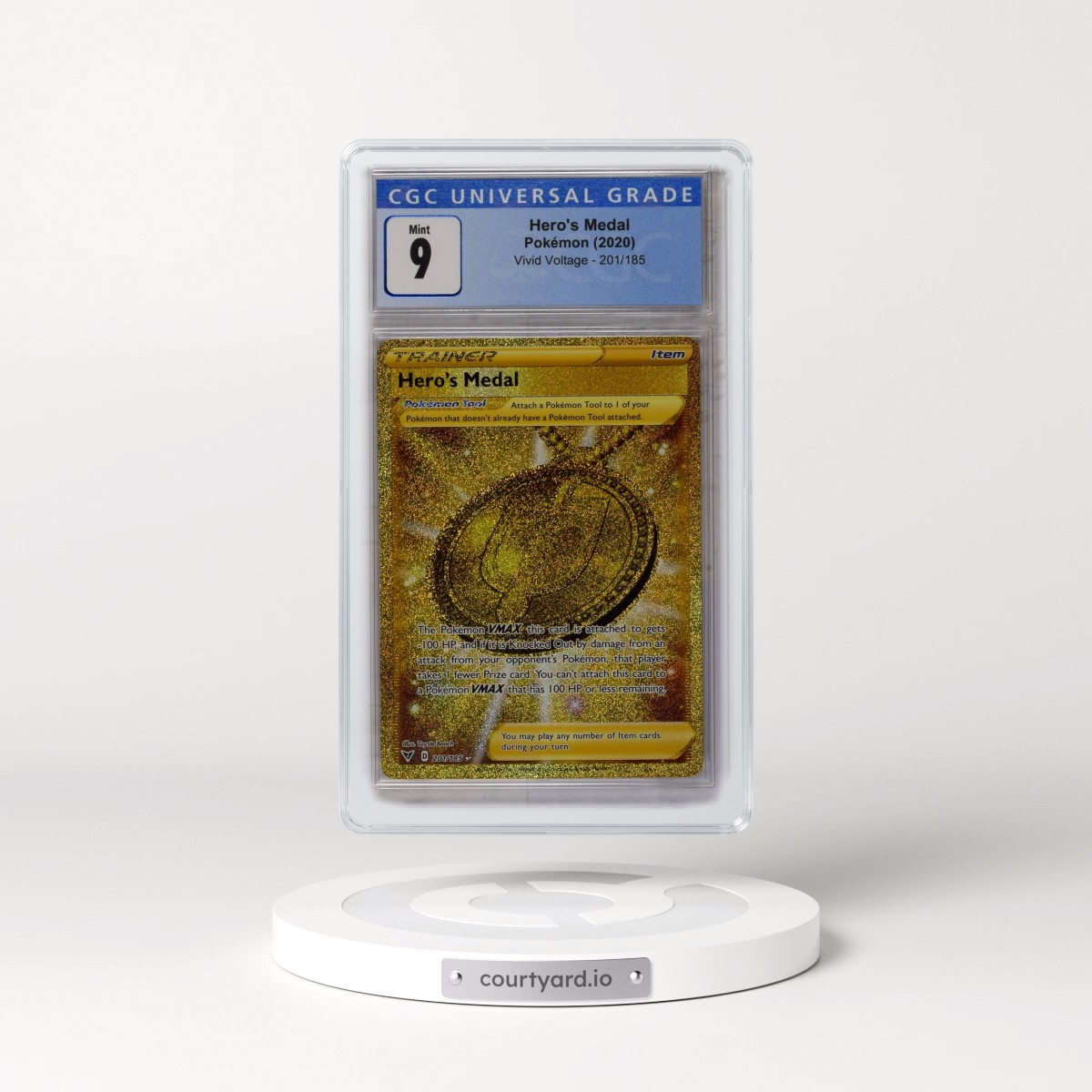 2020 Vivid Voltage #201/185 Hero's Medal - Secret Rare Holo (CGC 9 MINT)