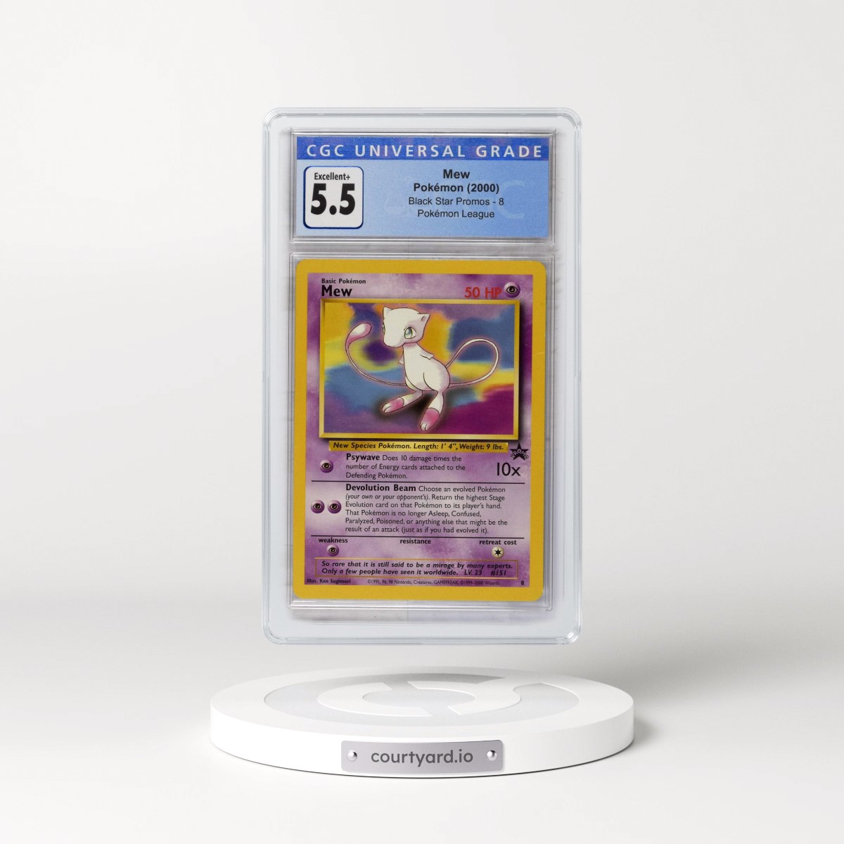 1999 Black Star Promos #8 Mew - Pokémon League (CGC 5.5 EX+)