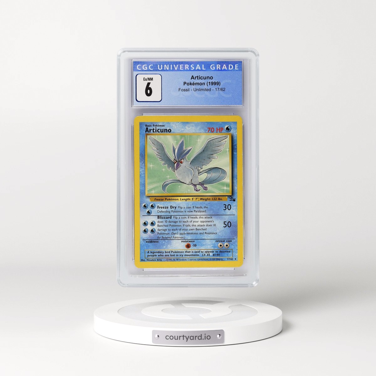 1999 Fossil #17/62 Articuno (CGC 6 EX-NM)