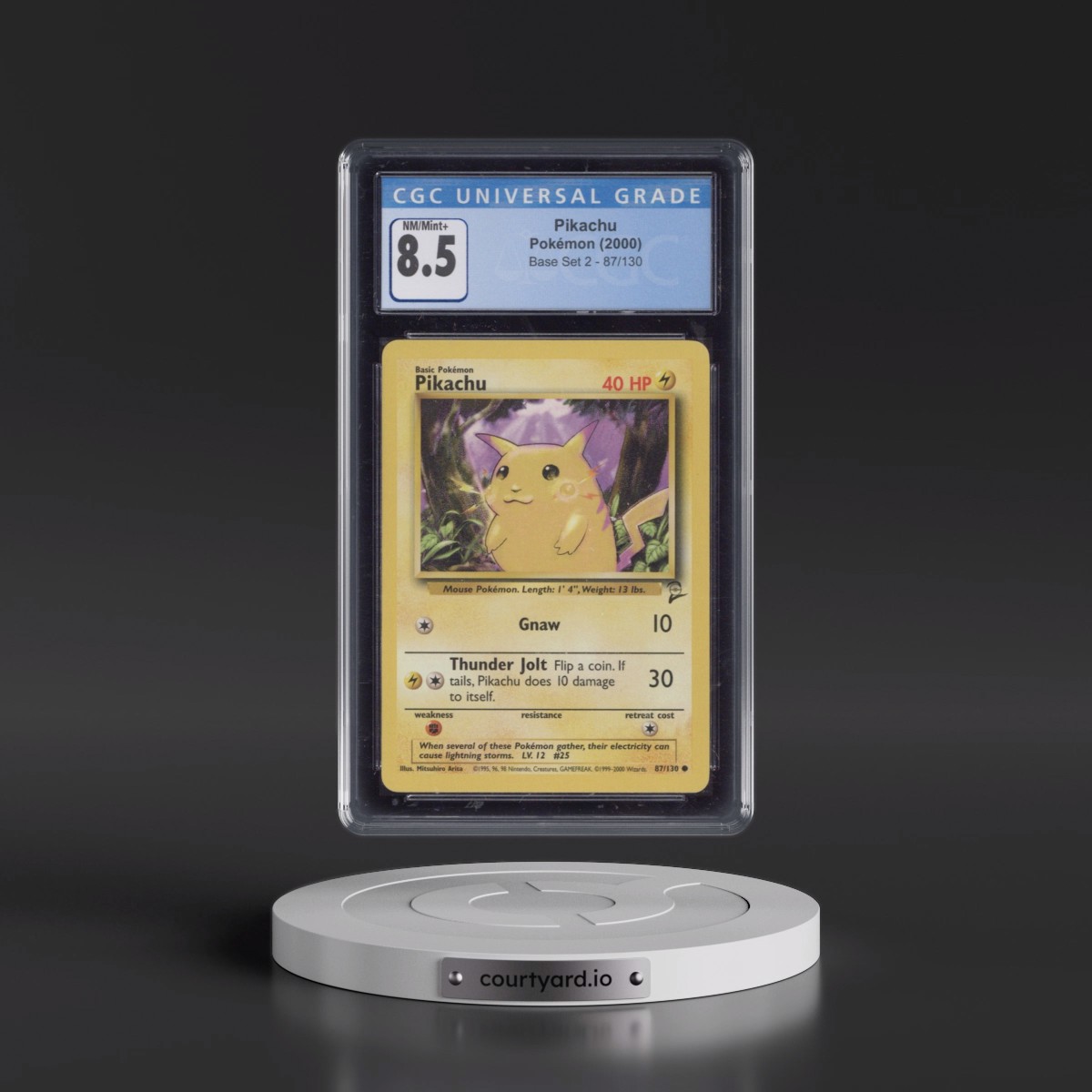 2000 Base Set 2 #87/130 Pikachu (CGC 8.5 NM-MT+)
