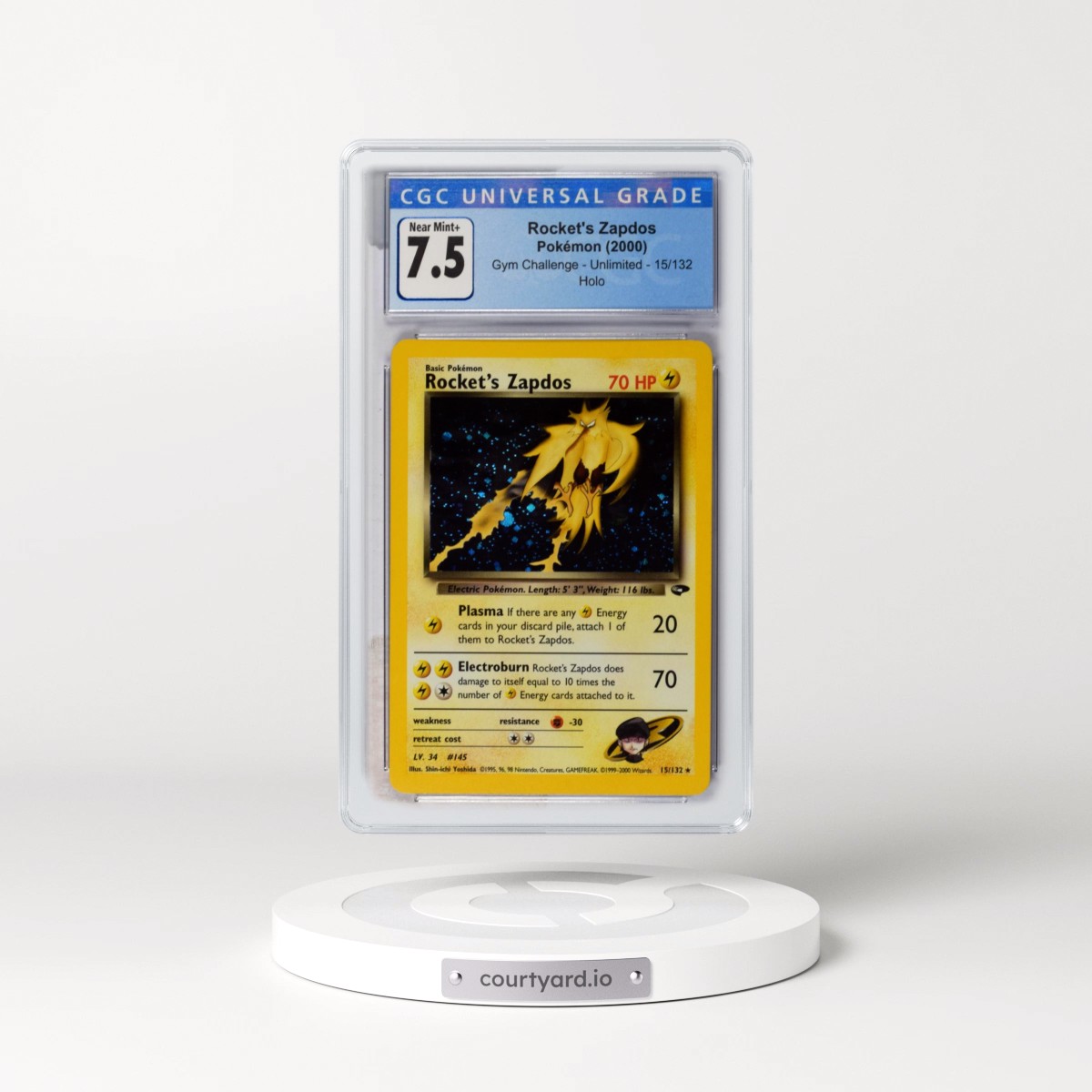 2000 Gym Challenge #15/132 Rocket's Zapdos - Holo (CGC 7.5 NM+)