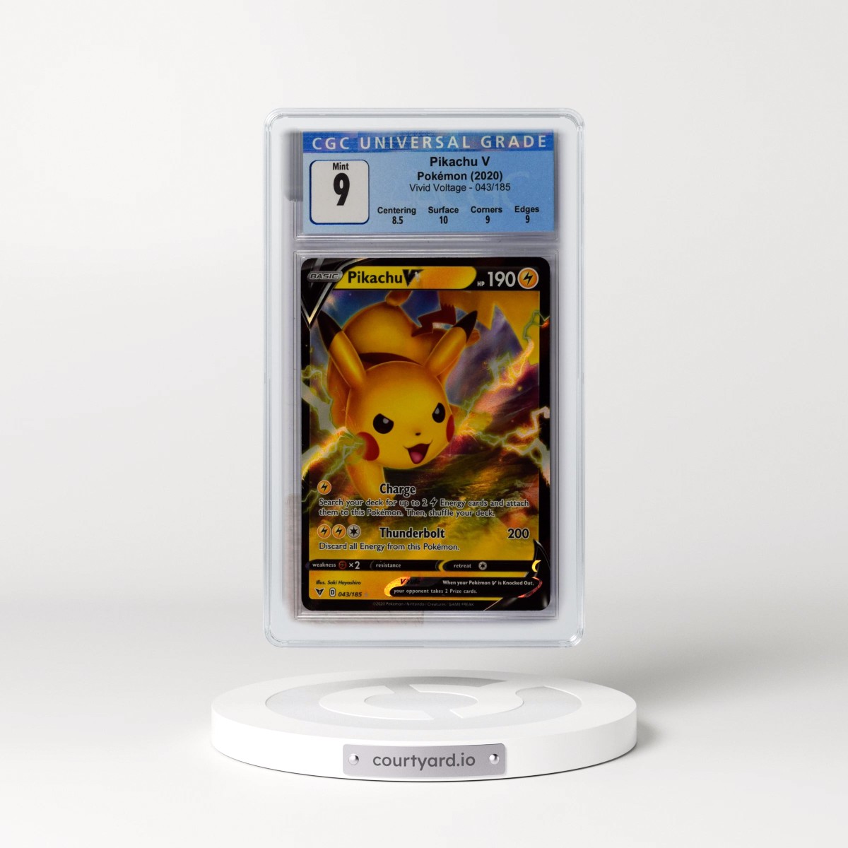 2020 Vivid Voltage #043/185 Pikachu V - Holo (CGC 9 MINT)