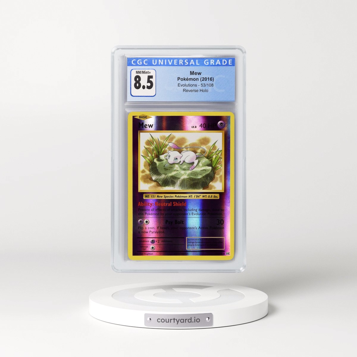 2016 Evolutions #53/108 Mew - Reverse Holo (CGC 8.5 NM-MT+)