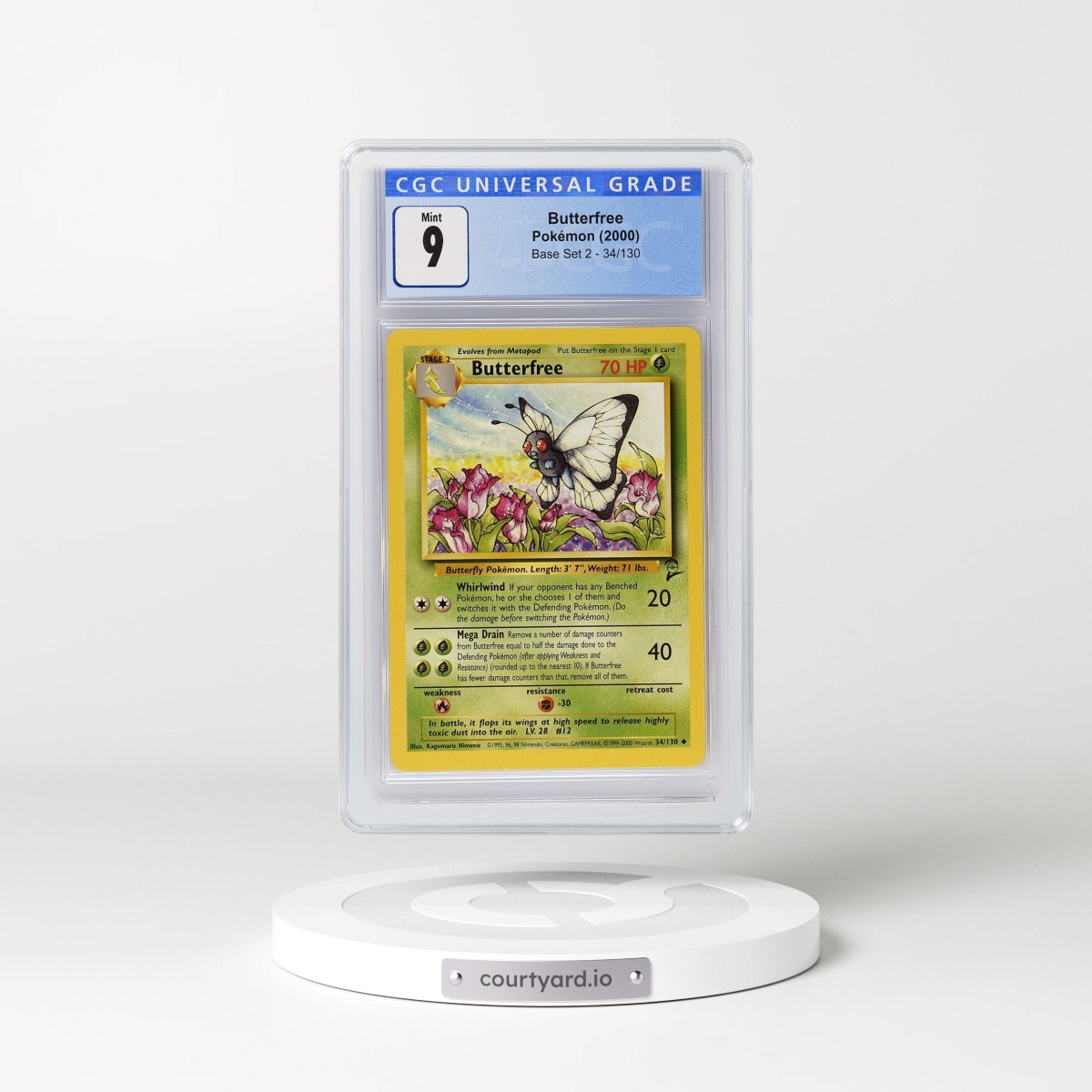 2000 Base Set 2 #34/130 Butterfree (CGC 9 MINT)