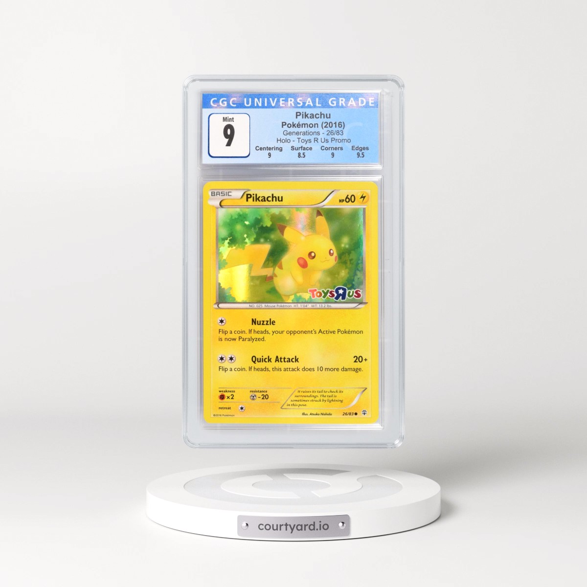 2016 Generations #26/83 Pikachu - Toys"R"Us Promo (Holo) (CGC 9 MINT)