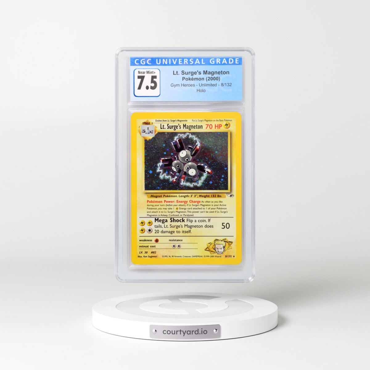 2000 Gym Heroes #8/132 Lt. Surge's Magneton - Holo (CGC 7.5 NM+)