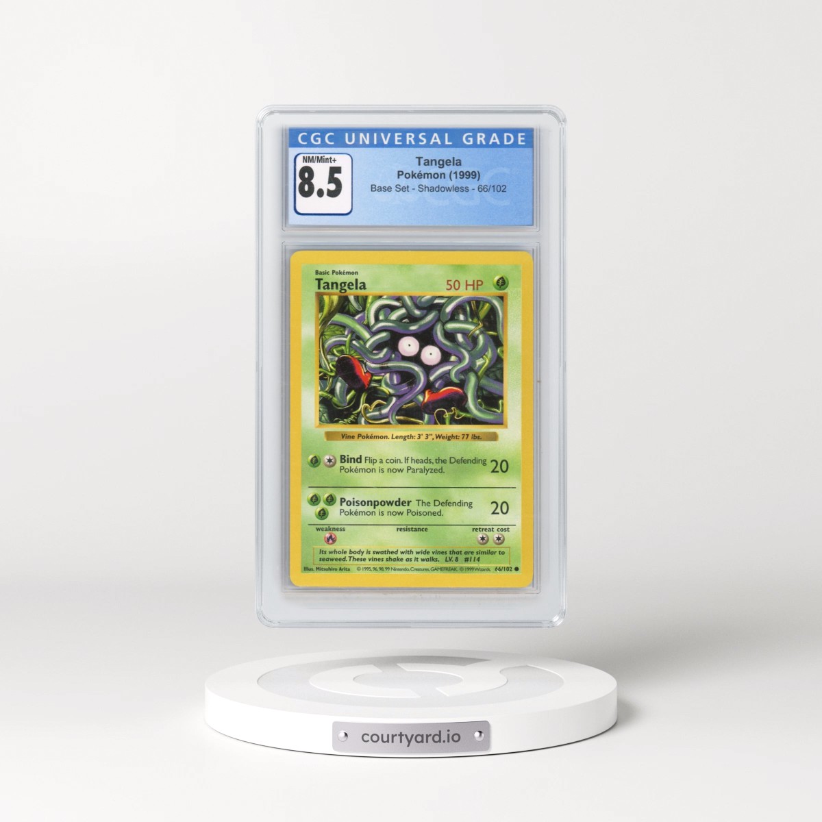 1999 Base Set #66/102 Tangela - Shadowless Shadowless (CGC 8.5 NM-MT+)