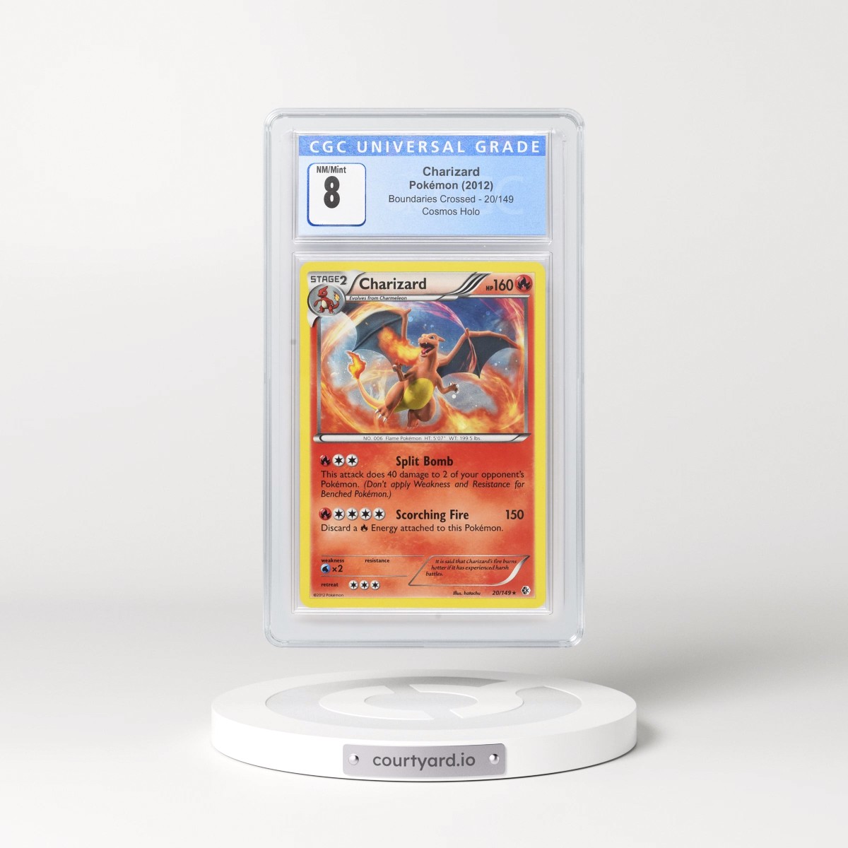 2012 Boundaries Crossed #20/149 Charizard - Cosmos Holo (CGC 8 NM-MT)