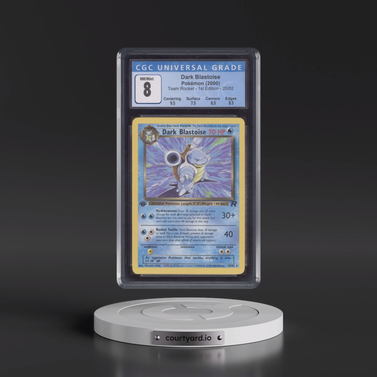 2000 Team Rocket Dark Blastoise - 1st Edition #20/82 CGC 8