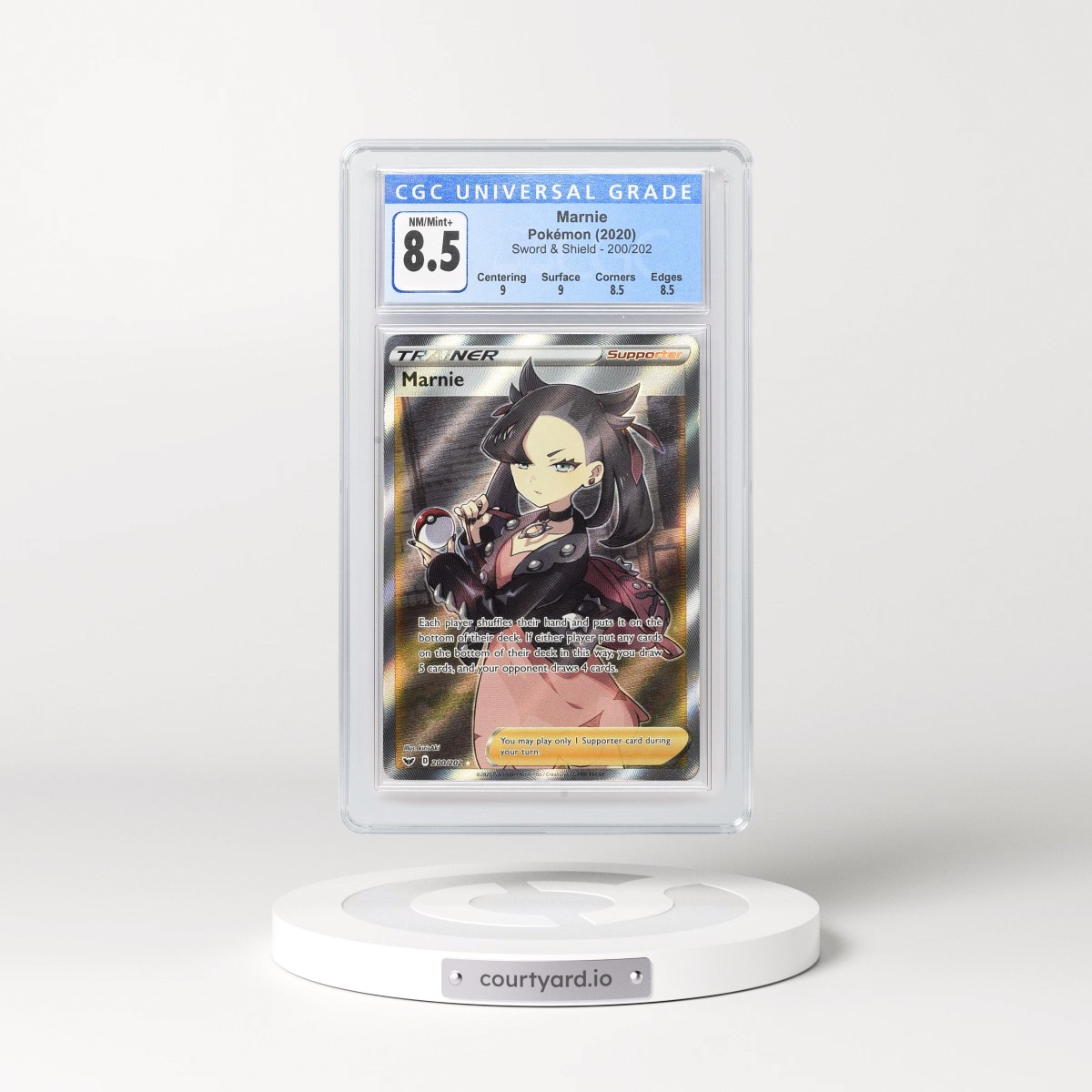 2020 Sword & Shield #200/202 Marnie - Ultra Rare Holo (CGC 8.5 NM-MT+)