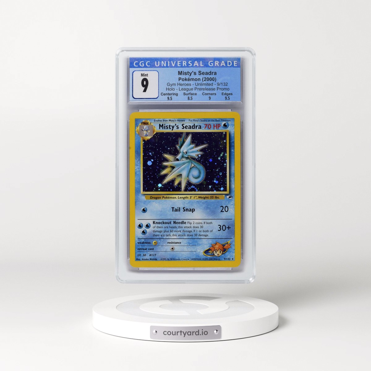 2000 Gym Heroes #9/132 Misty's Seadra - League Prerelease Promo (Holo) (CGC 9 MINT)