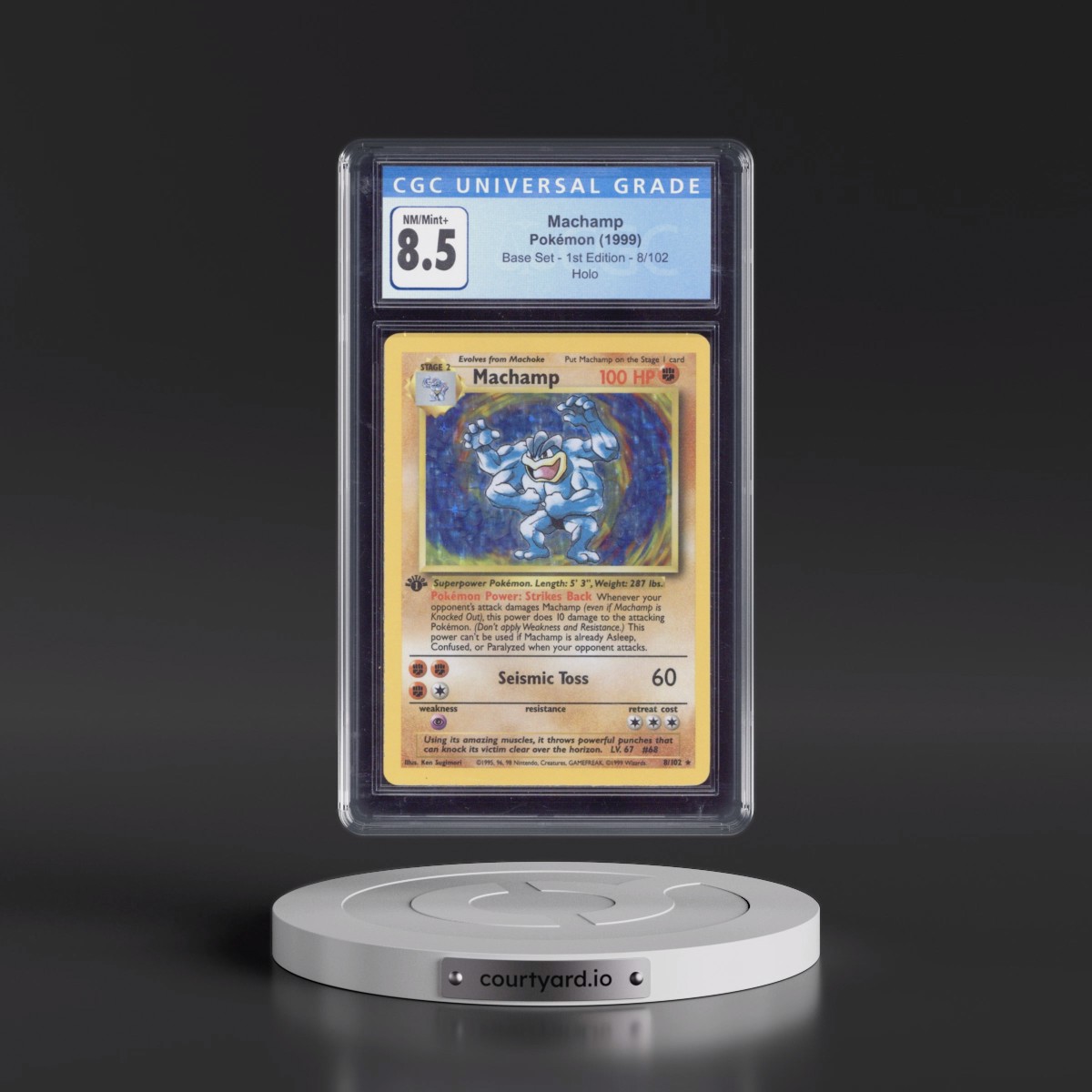 1999 Base Set #8/102 Machamp - 1st Edition Holo (CGC 8.5 NM-MT+)