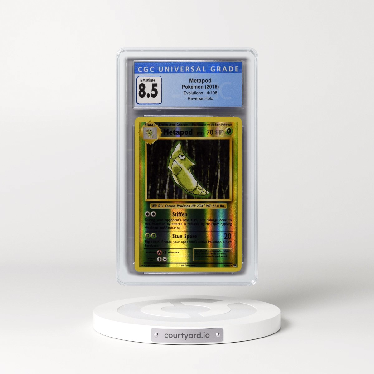 2016 Evolutions #4/108 Metapod - Reverse Holo (CGC 8.5 NM-MT+)