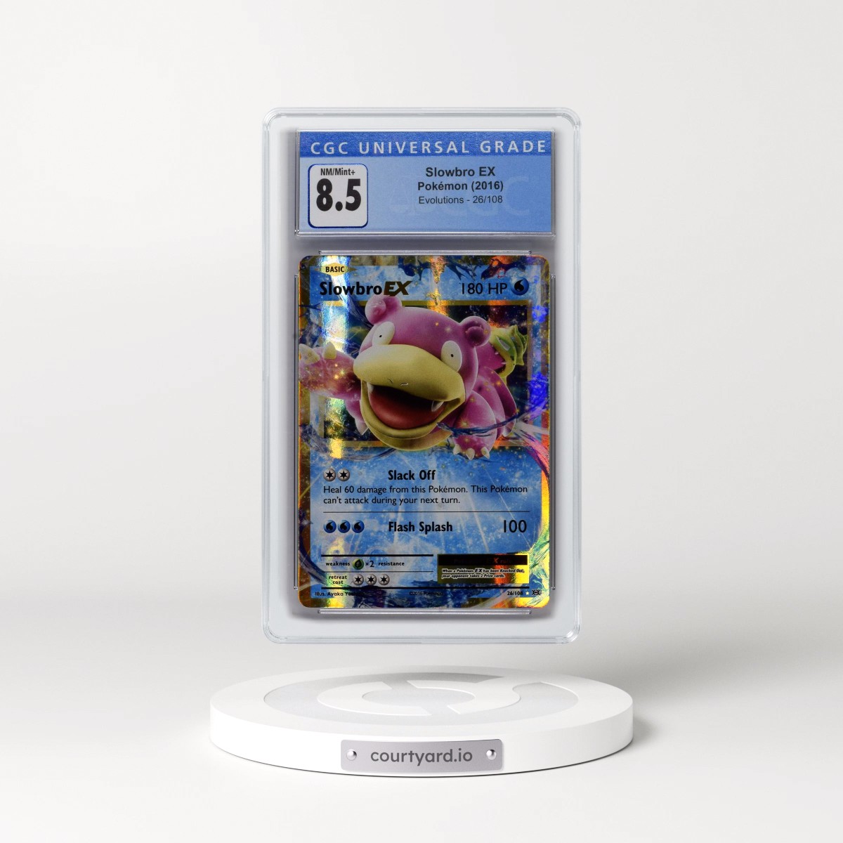 2016 Evolutions #26/108 Slowbro EX - Holo (CGC 8.5 NM-MT+)