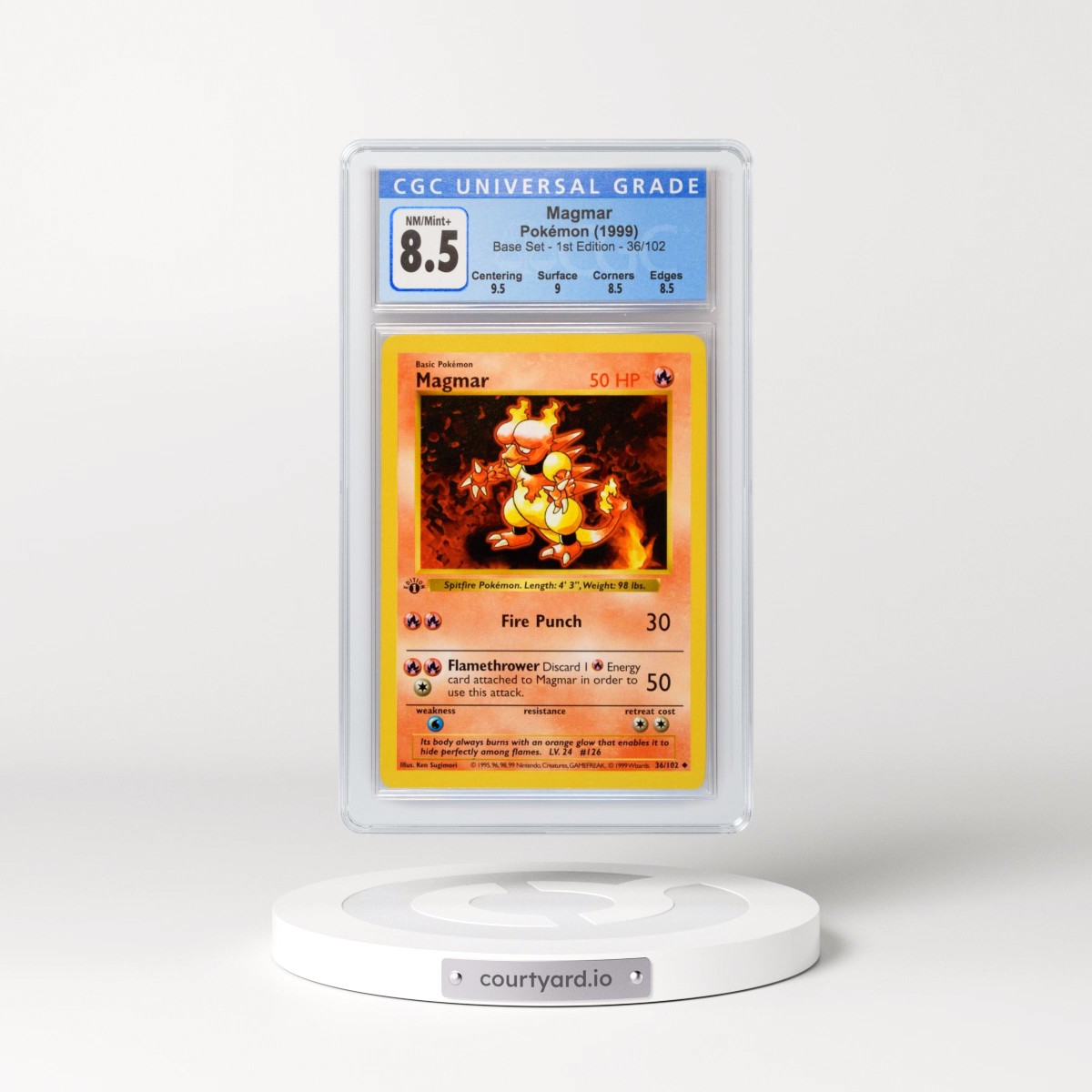 1999 Base Set #36/102 Magmar - 1st Edition 1st Edition (CGC 8.5 NM-MT+)