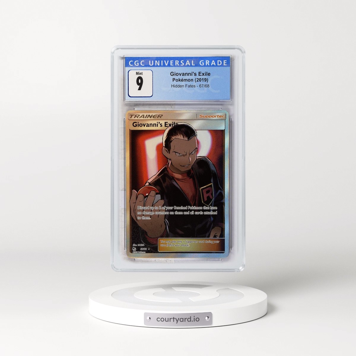 2019 Hidden Fates #67/68 Giovanni's Exile - Ultra Rare Holo (CGC 9 MINT)