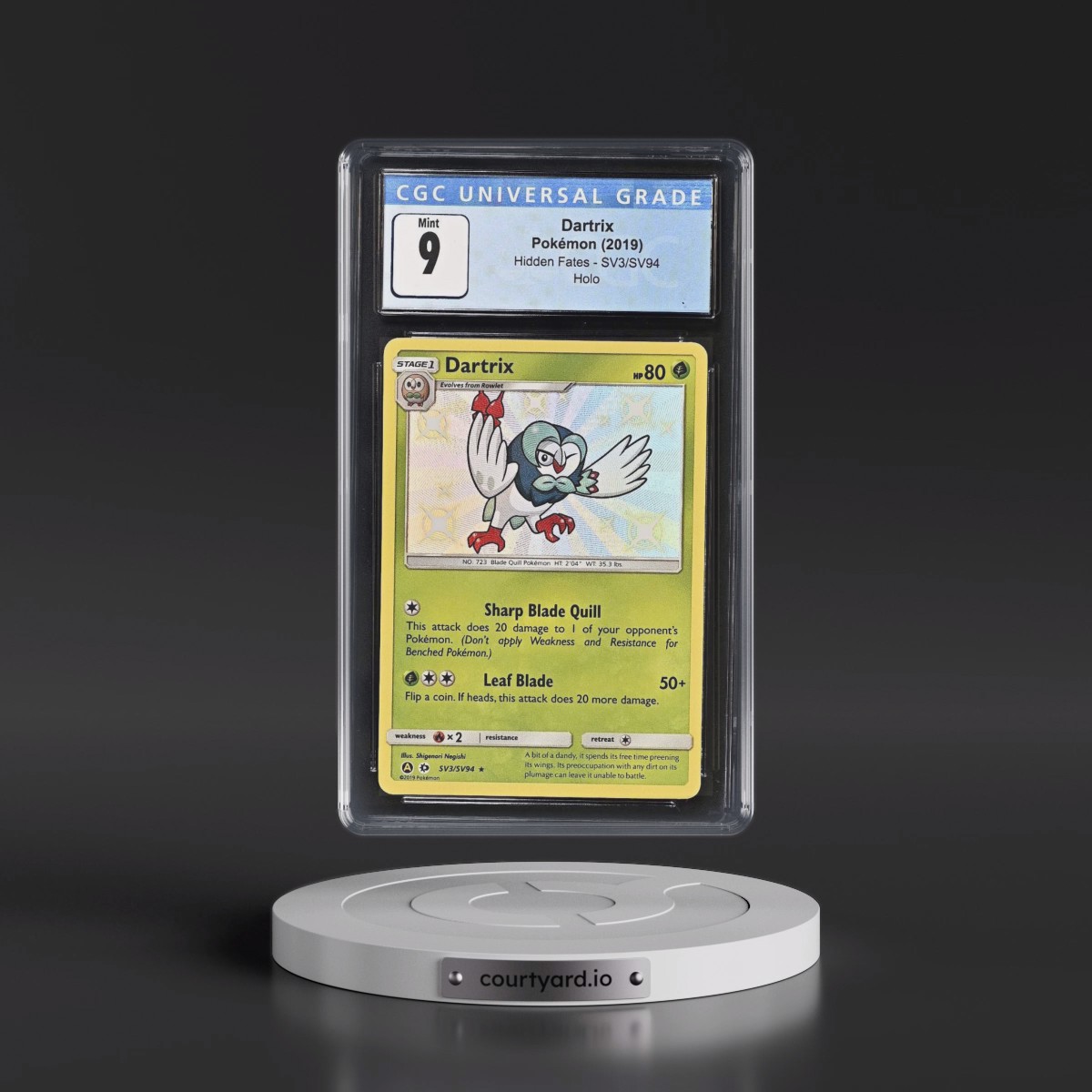 2019 Hidden Fates #SV3/SV94 Dartrix - Shiny Vault Holo (CGC 9 MINT)