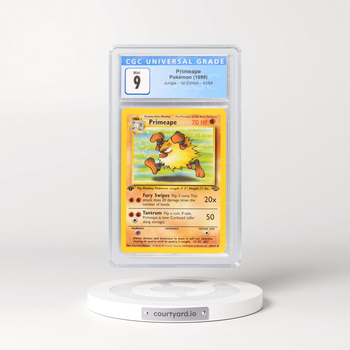 1999 Jungle #43/64 Primeape - 1st Edition 1st Edition (CGC 9 MINT)