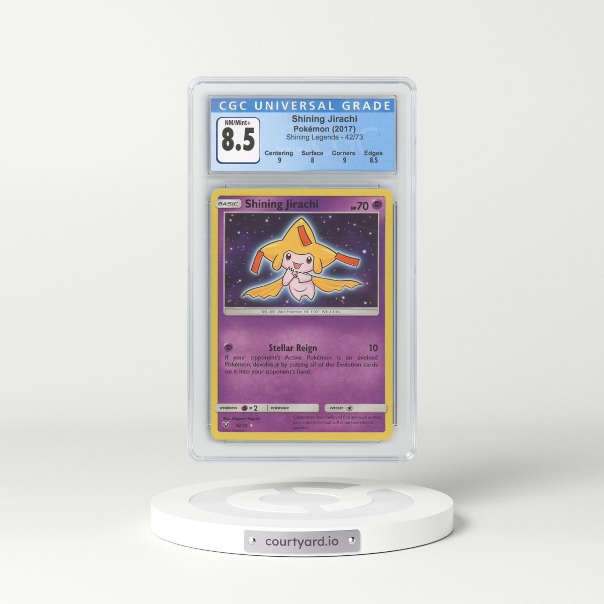 2017 Shining Legends #42 Shining Jirachi - Holo (CGC 8.5 NM-MT+)