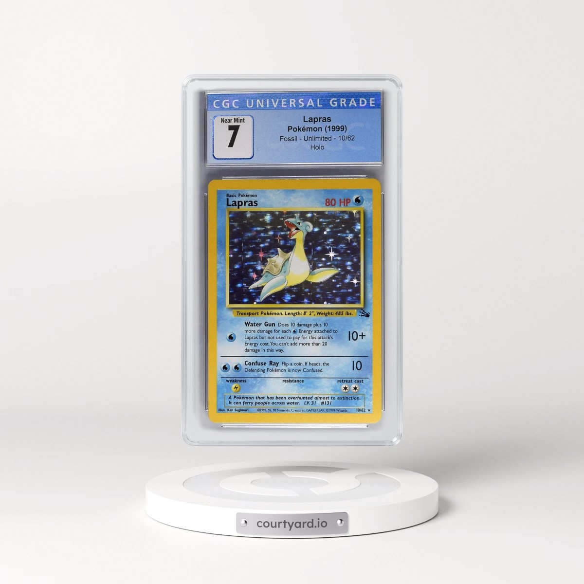 1999 Fossil #10/62 Lapras - Galaxy Star Holo (CGC 7 NM)