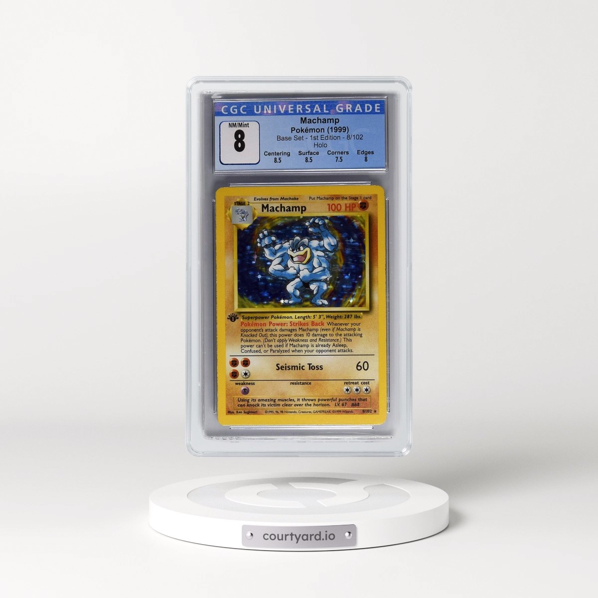 1999 Base Set #8/102 Machamp - 1st Edition Holo (CGC 8 NM-MT)