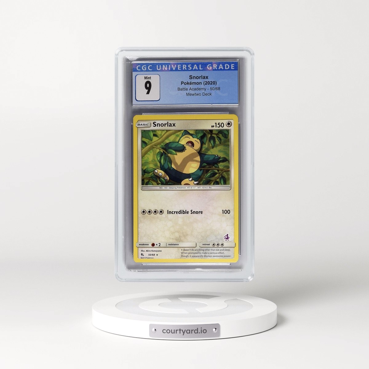 2019 Battle Academy #50/68 Snorlax - Mewtwo Deck (CGC 9 MINT)