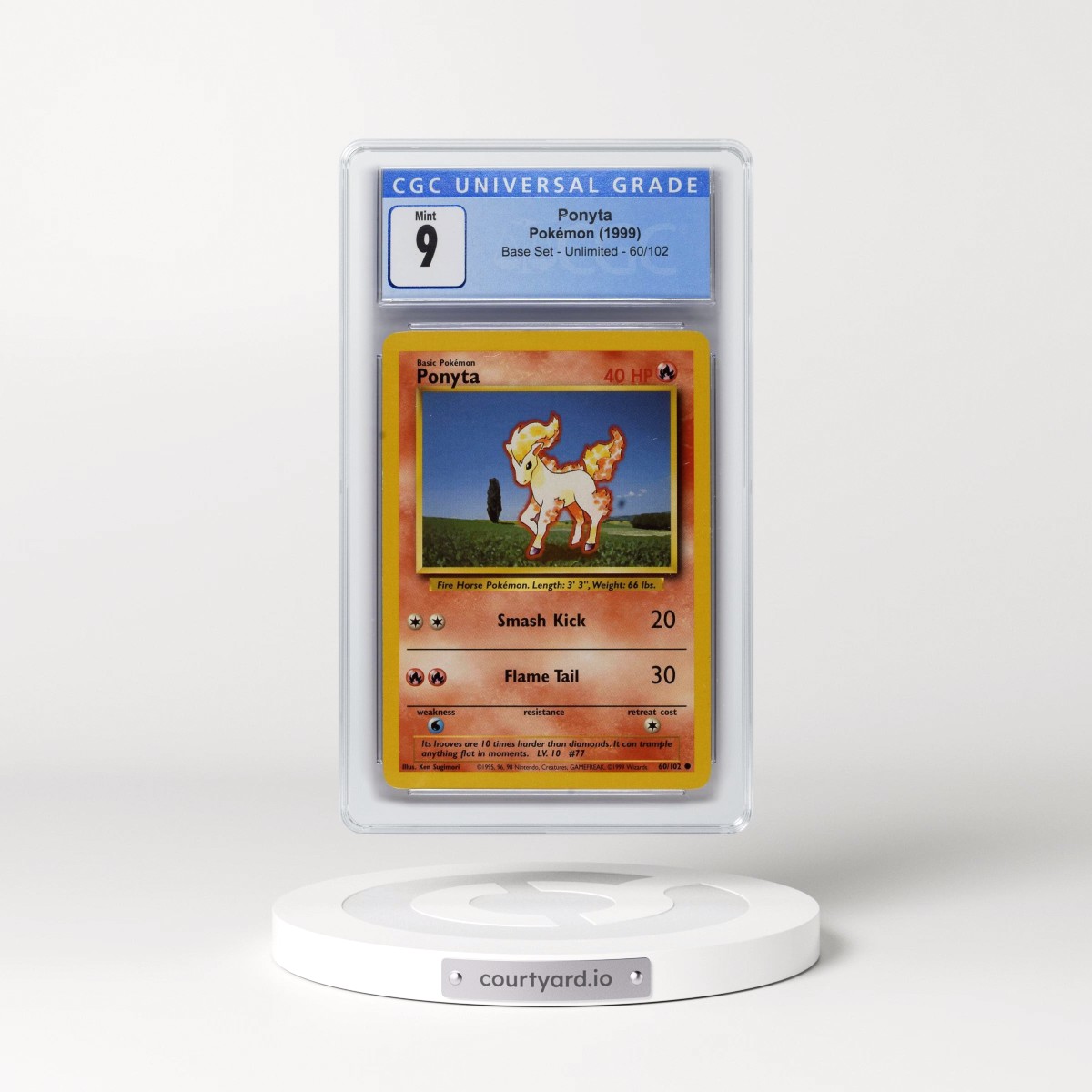 1999 ponyta pokemon card value [2] Smash Kick (20) [RR] Flame Tail (30) Ponyta Original 1995 @pokemon card!