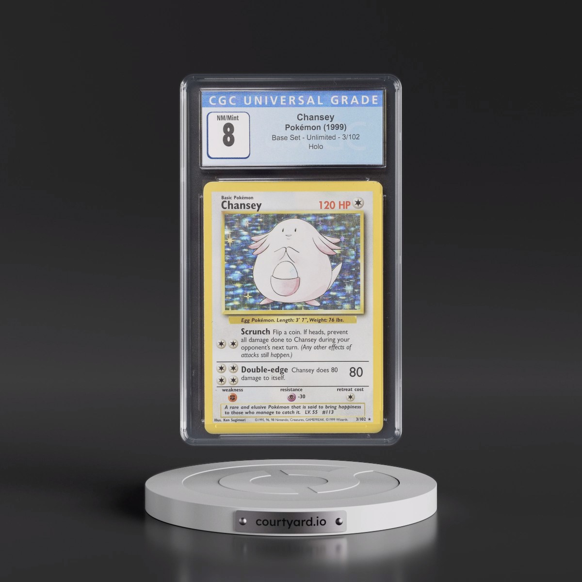 1999 Base Set #3/102 Chansey - Holo (CGC 8 NM-MT)