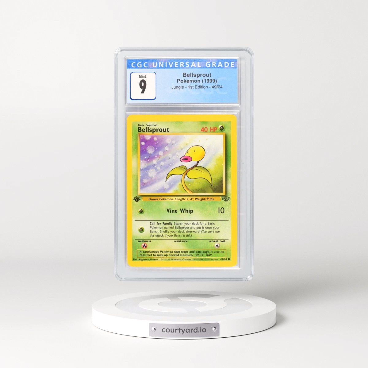 1999 bellsprout pokemon card value CGC 5 Jungle 99' Bellsprout. : r/PokemonTCG the Defending Pokemon is now Poisoned 1999 Bellsprout 1st Edition -