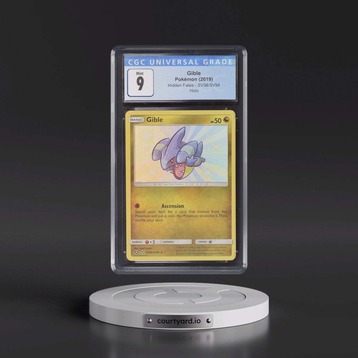 2019 Hidden Fates #SV38/SV94 Gible - Shiny Vault Holo (CGC 9 MINT)