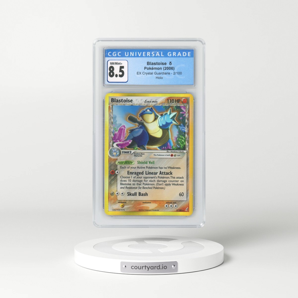 2006 EX Crystal Guardians #2/100 Blastoise δ - Holo (CGC 8.5 NM-MT+)