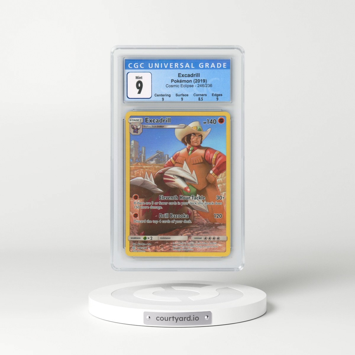 2019 Cosmic Eclipse #246/236 Excadrill - Character Rare Secret Rare (CGC 9 MINT)