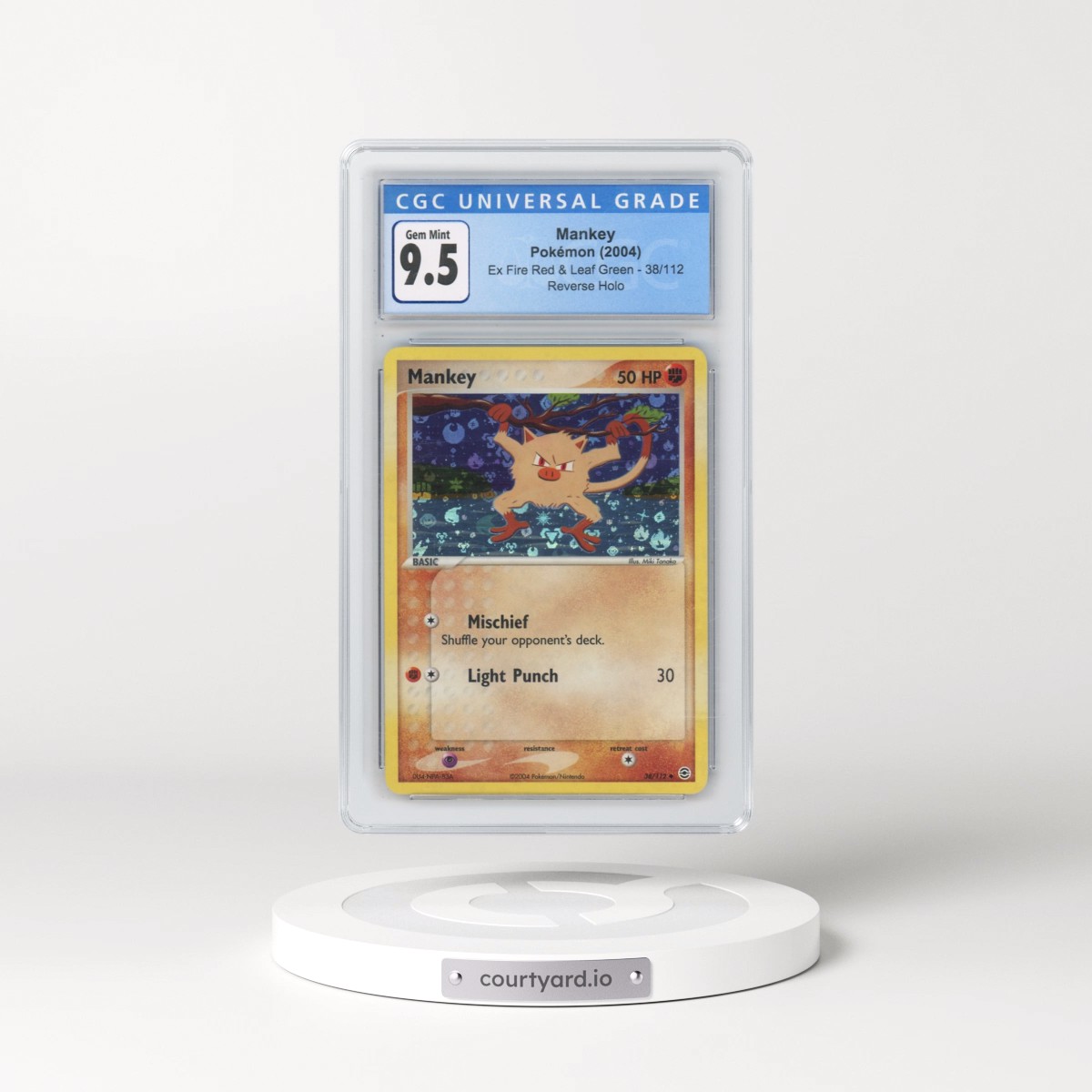 2004 EX Fire Red & Leaf Green #38/112 Mankey - Reverse Holo (CGC 10 GEM MINT)