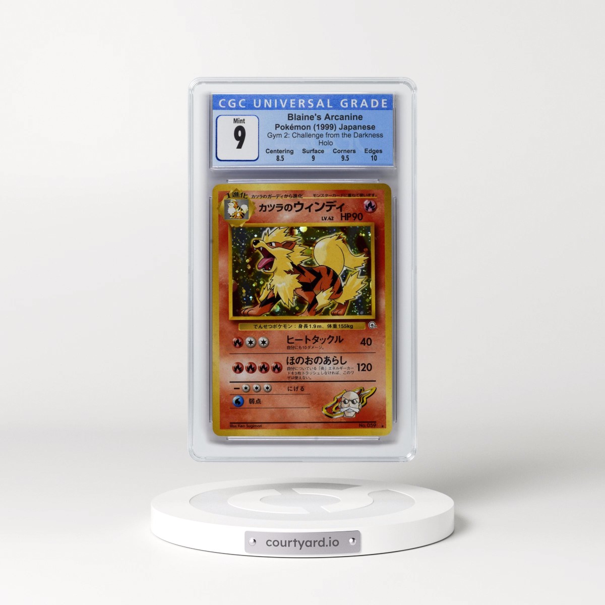 1999 Gym 2: Challenge from the Darkness Blaine's Arcanine - Holo CGC 9