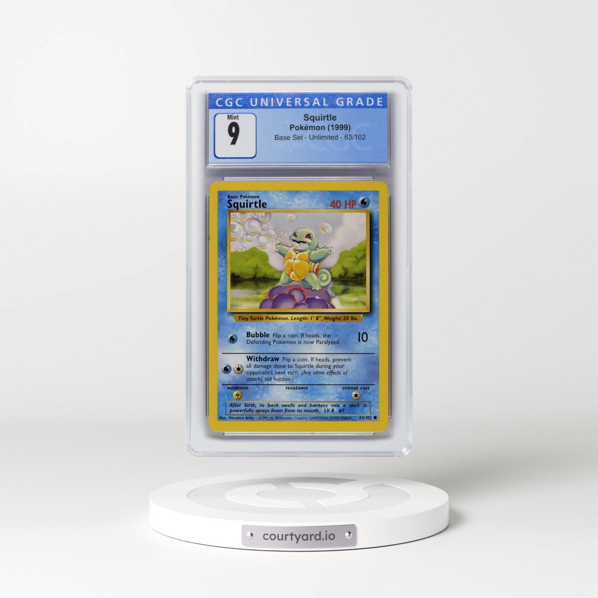 1999 Base Set #63/102 Squirtle (CGC 9 MINT)