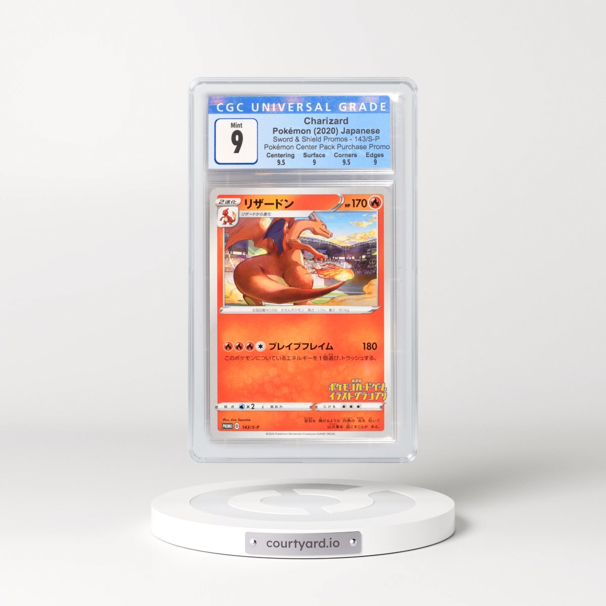 2019 Sword & Shield Promos #143/S-P Charizard - Pokémon Center Pack Purchase (CGC 9 MINT)