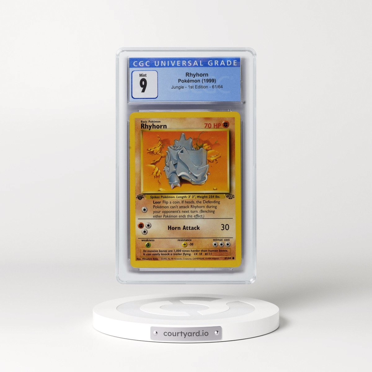 1999 Jungle #61/64 Rhyhorn - 1st Edition 1st Edition (CGC 9 MINT)